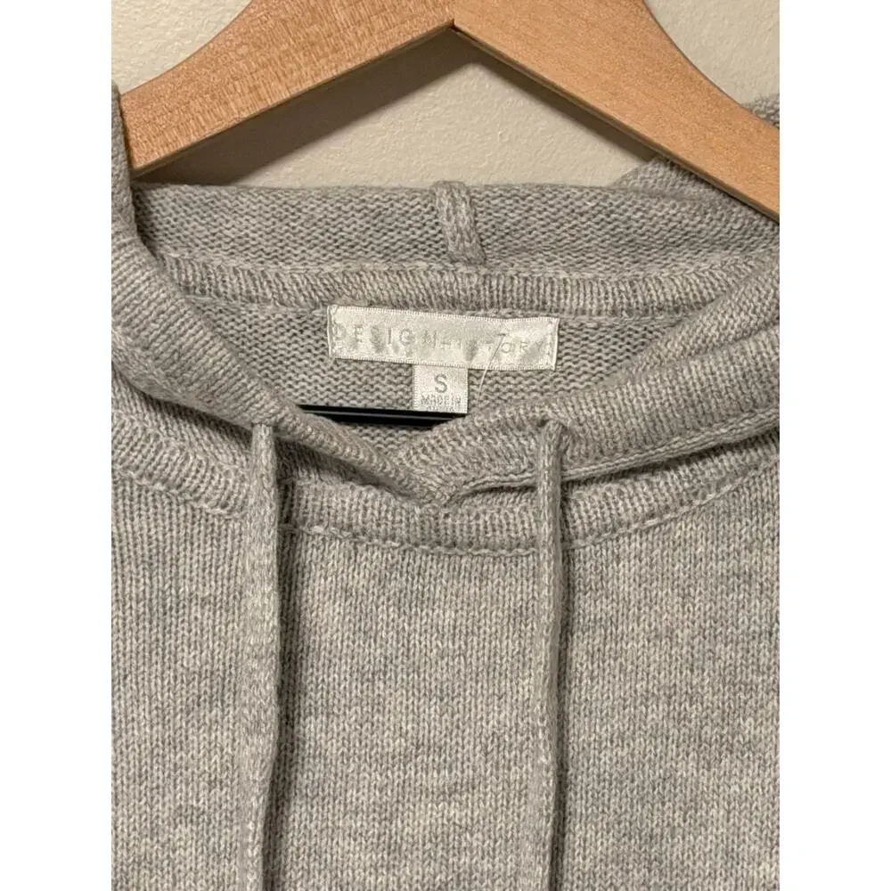 Design History Gray White Striped Knit Hoodie Sweater Pullover Size S NWT 023